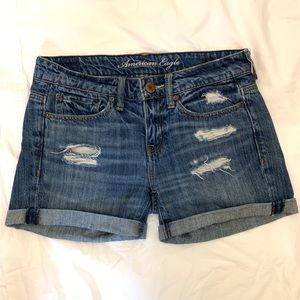 2/$25 American Eagle Medium Wash Distressed Shorts